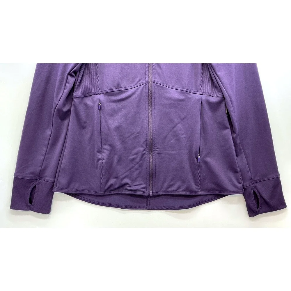 Champion C9 Athletic Zip Jacket Purple Sz M Athleisure Running Thumbholes - Picture 6 of 9